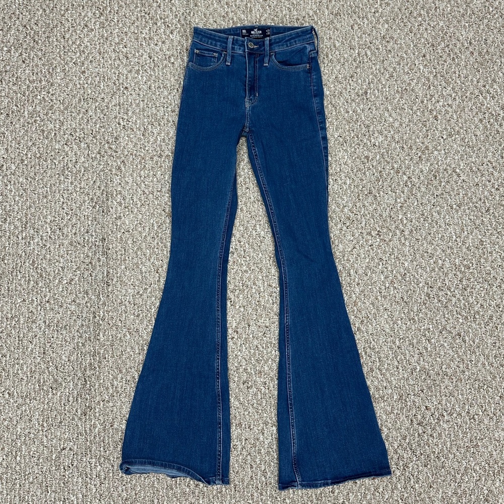 Hollister high rise medium wash flare jeans